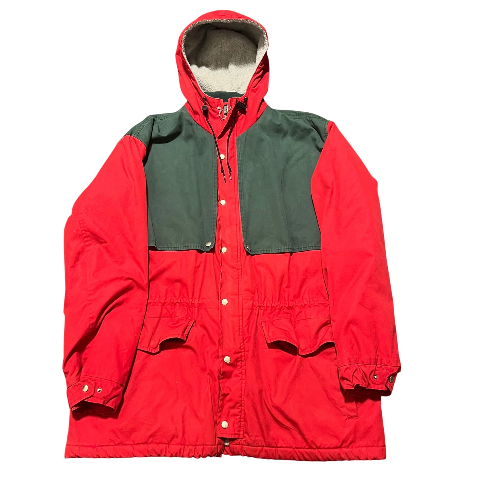 Vintage Polo Ralph Lauren Hi Tech Fleece Lined Parka Jacket Size Medium Red Rare